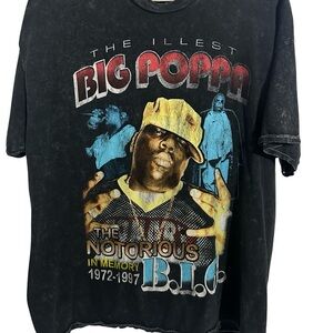 Black Graphic T-Shirt with Big Poppa Design